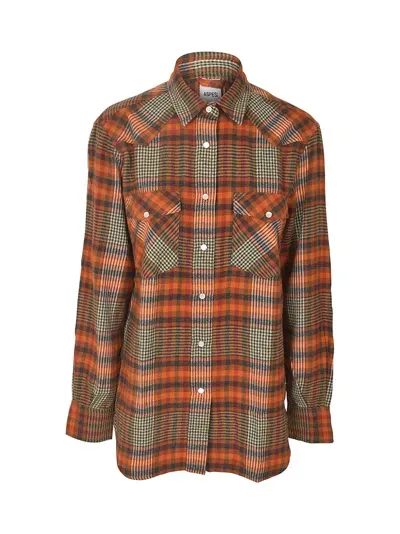 Aspesi Check Patterned Chest Pocket Shirt In Zucca