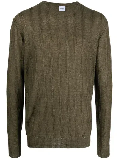 Aspesi Crew-neck Linen Sweatshirt In Green