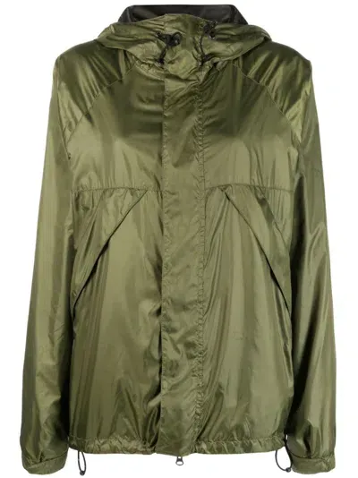 Aspesi Drawstring-hood Windbreaker Jacket In Green