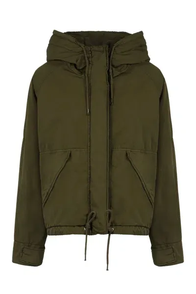 Aspesi Drawstring Hooded Jacket In Green