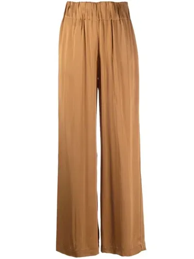 Aspesi High-waist Wide-leg Trousers In Braun