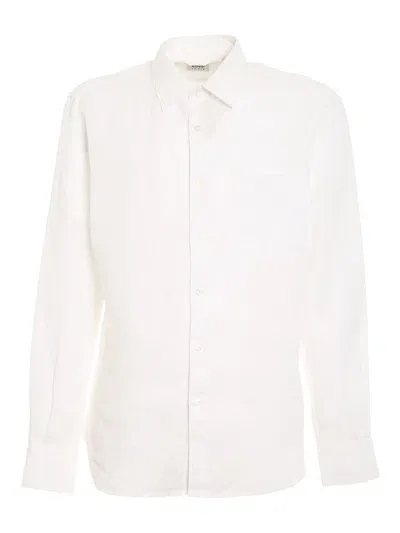 Aspesi Linen Shirt With Patch Pocket In White