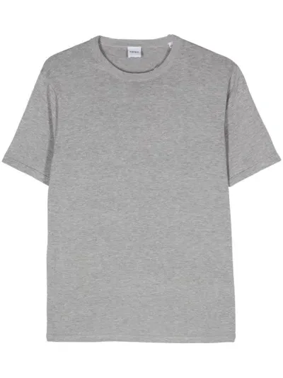 Aspesi Mélange-effect Knitted T-shirt In Grau