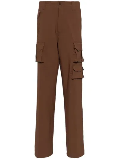 Aspesi Multi-pocket Straight Leg Trousers In Brown