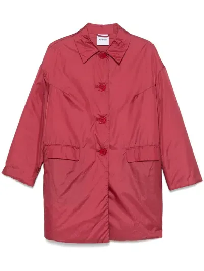 Aspesi Padded Parka Coat In Red