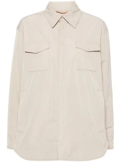 Aspesi Padded Shirt Jacket In Neutrals