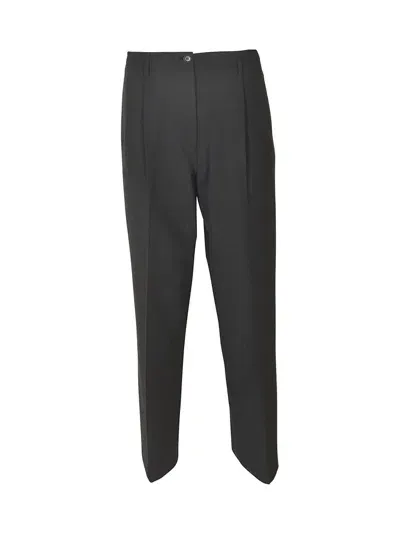 Aspesi Plain Straight Leg Trousers In Black