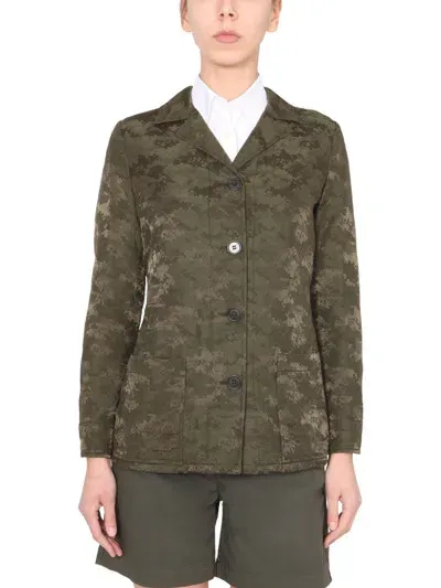 Aspesi Camouflage Printed Jacket In Green