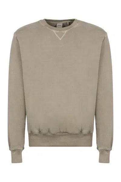 Aspesi Ribbed Crewneck Sweatshirt In Beige