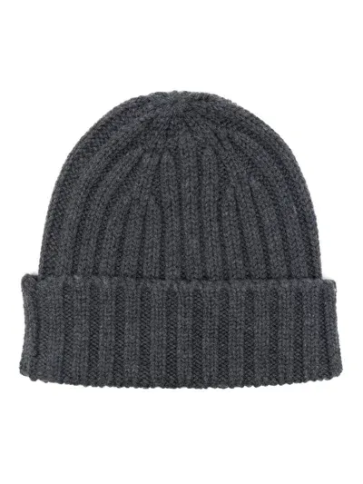 Aspesi Ribbed-knit Beanie In Grey