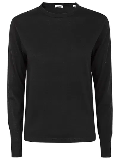 Aspesi Round Neck Sweater In Negro