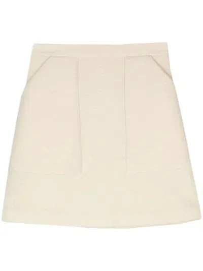 Aspesi Shearling Mini Skirt In 中性色