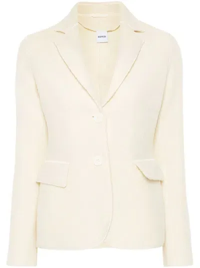 Aspesi Single-breasted Blazer In White