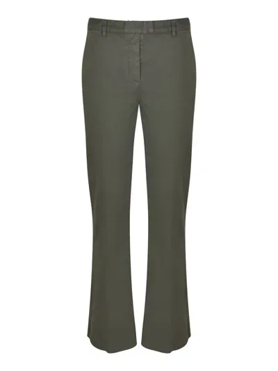 Aspesi Slim Fit Flare Cuffs Trousers In Military