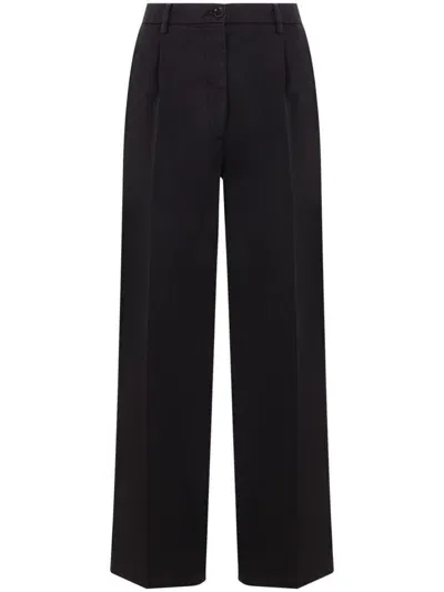 Aspesi Stretch-cotton Straight Trousers In Schwarz