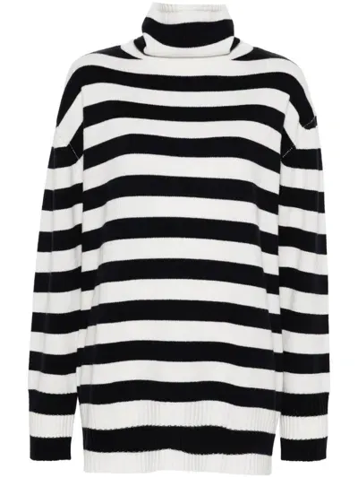 Aspesi Striped Sweater In Black