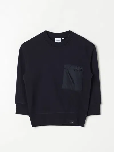 Aspesi Cotton Sweatshirt W/nylon Insert In Blau