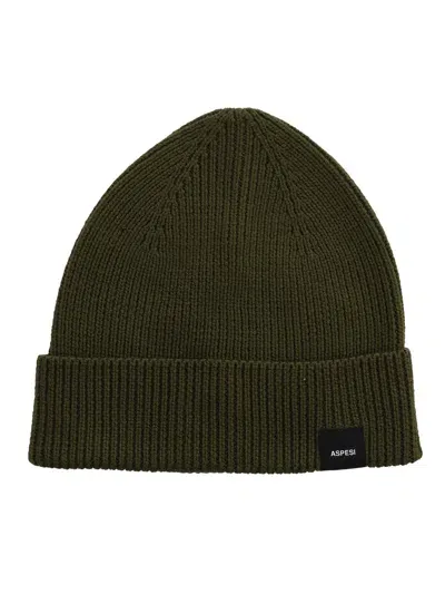 Aspesi Tricot Beanie In Green