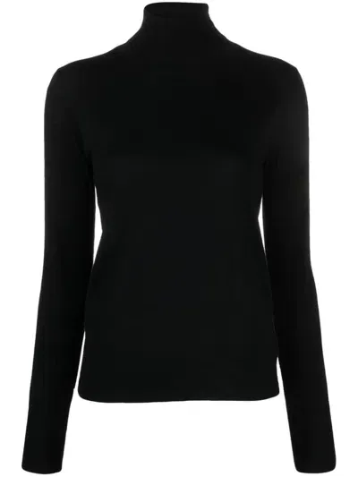 Aspesi Wool Turtleneck Knit Sweater In Black