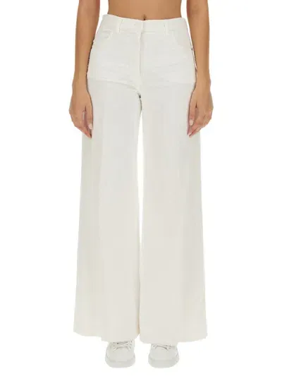 Aspesi Wide Leg Pants In White