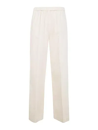 Aspesi Wide Leg Trousers In Blanco