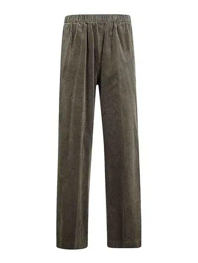 Aspesi Wide Leg Trousers In Verde