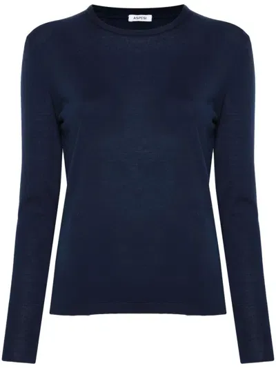 Aspesi Wool Sweater In Blue