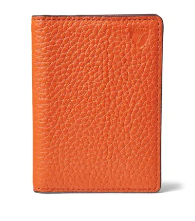 Aspinal Of London Leather Bifold Cardholder In Orange