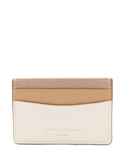 Aspinal Of London Leather Card Holder In Neutrals