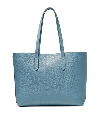 Aspinal Of London East West Tote Bag In Blue