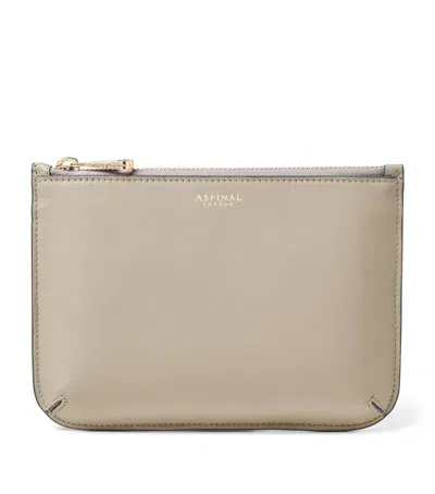 Aspinal Of London Leather Ella Medium Pouch In Grey