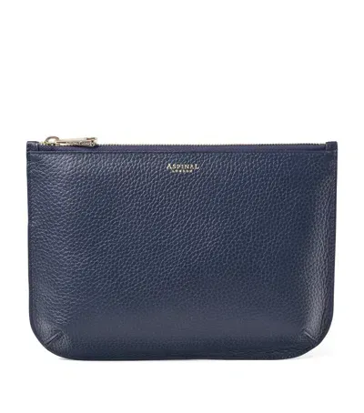 Aspinal Of London Leather Ella Pouch In Blue