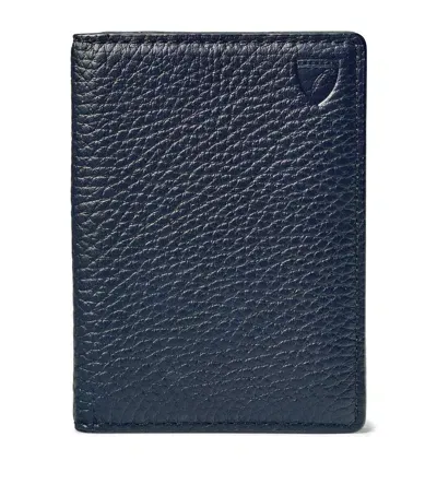 Aspinal Of London Leather Folded Card Holder In Navy