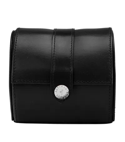 Aspinal Of London Leather Watch Roll In Black