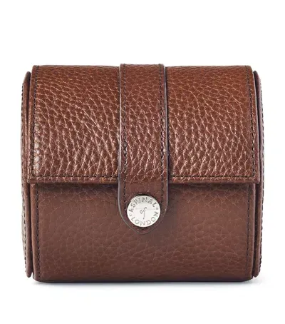 Aspinal Of London Leather Watch Roll In Brown