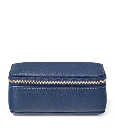 Aspinal Of London Medium Leather Jewellery Case In Blue