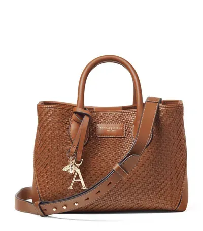 Aspinal Of London Womens Tan London Logo-embossed Midi Leather Tote Bag