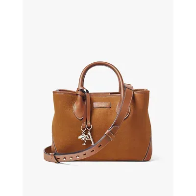 Aspinal Of London Womens Tan Midi Leather Tote Bag