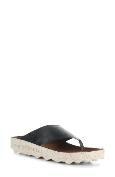 Asportuguesas By Fly London Cami Platform Flip Flop In Black Eco Faux Leather