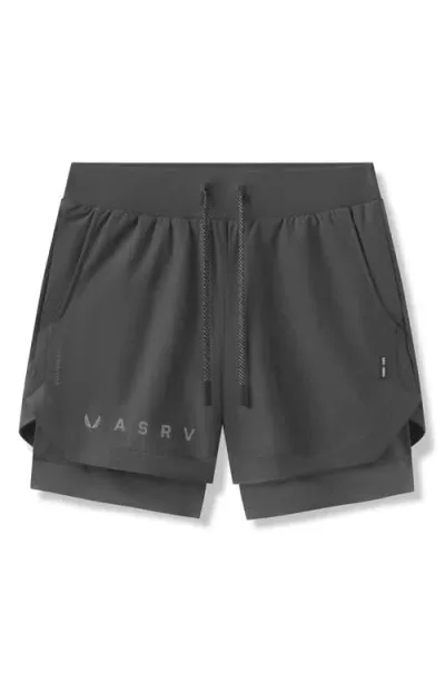 Asrv Tetra-lite™ 5-inch 2-in-1 Lined Shorts In Space Grey Reflective Classic