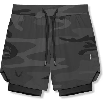 Asrv Tetra-lite™ 7-inch Water Repellent Liner Shorts In Black Camo Wings/black