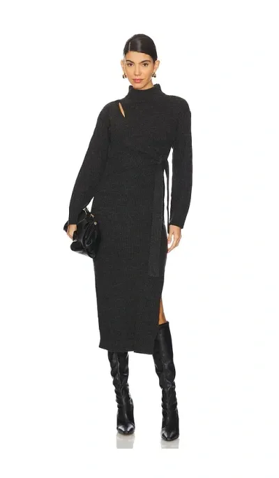 Astr Audree Sweater Dress In Charcoal