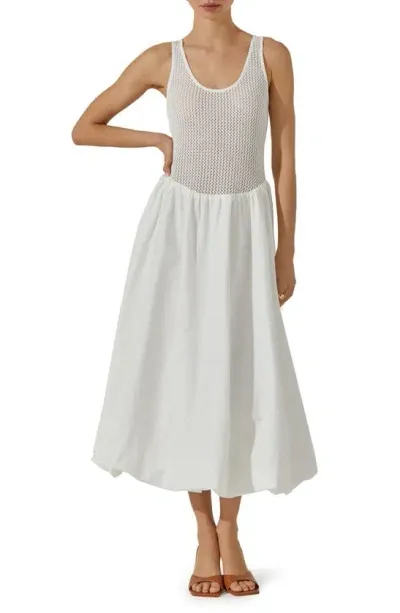 Astr Contrast Midi Sundress In White