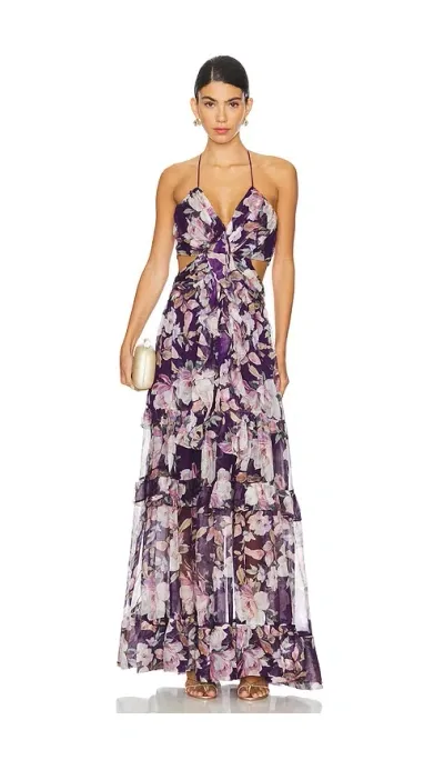 Astr Kitsune Dress In Purple Floral