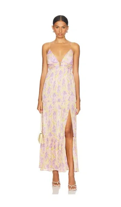 Astr Minari Dress In Purple Lime Floral