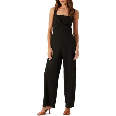 Astr The Label Cross Front Jumpsuit In Black