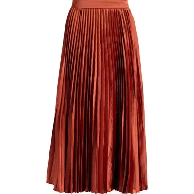 Astr The Label Pleated Midi Skirt In Rust