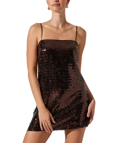 Astr The Label Porsche Sequined Mini Dress In Brown