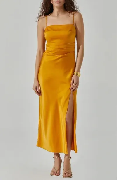 Astr The Label Satin Slipdress In Marigold