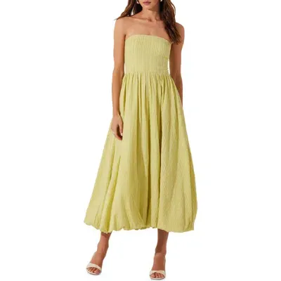 Astr The Label Strapless Bubble Hem Dress In Celery